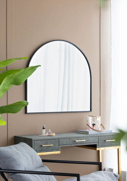 Arched Wall Mirror With Metal Frame Living Room