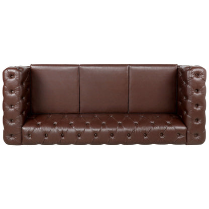 Modern 3 Seater Sofa with Square Arm and Cushion