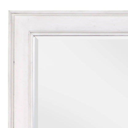 Katia Weathered Mirror White Finish Beveled Edge