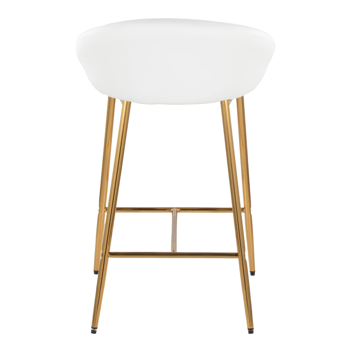 Glam Counter Stool Set with Curved Upholstered Seat white, gold metal legs HouseOfZazla on Tampa Home & Garden Store