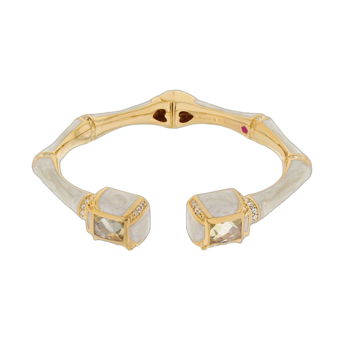 Bamboo Bangle Crystal Tip Cuff, gold-tone hinged bracelet with crystal ends by Lauren G Adams on Tampa Home & Garden Store