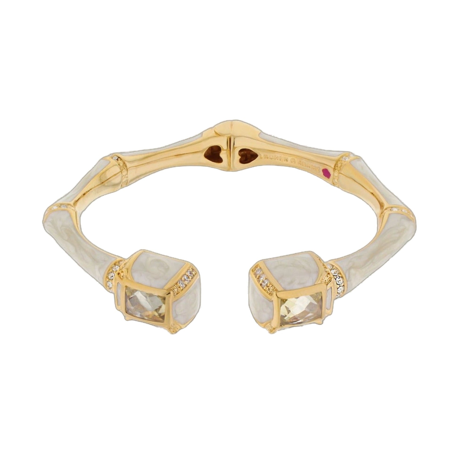 Bamboo Bangle Crystal Tip Cuff, gold-tone hinged bracelet with crystal ends by Lauren G Adams on Tampa Home & Garden Store