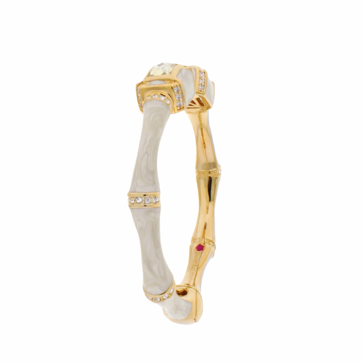 Bamboo Bangle Crystal Tip Cuff gold hinged bracelet by Lauren G Adams with crystal tip accents on Tampa Home & Garden Store