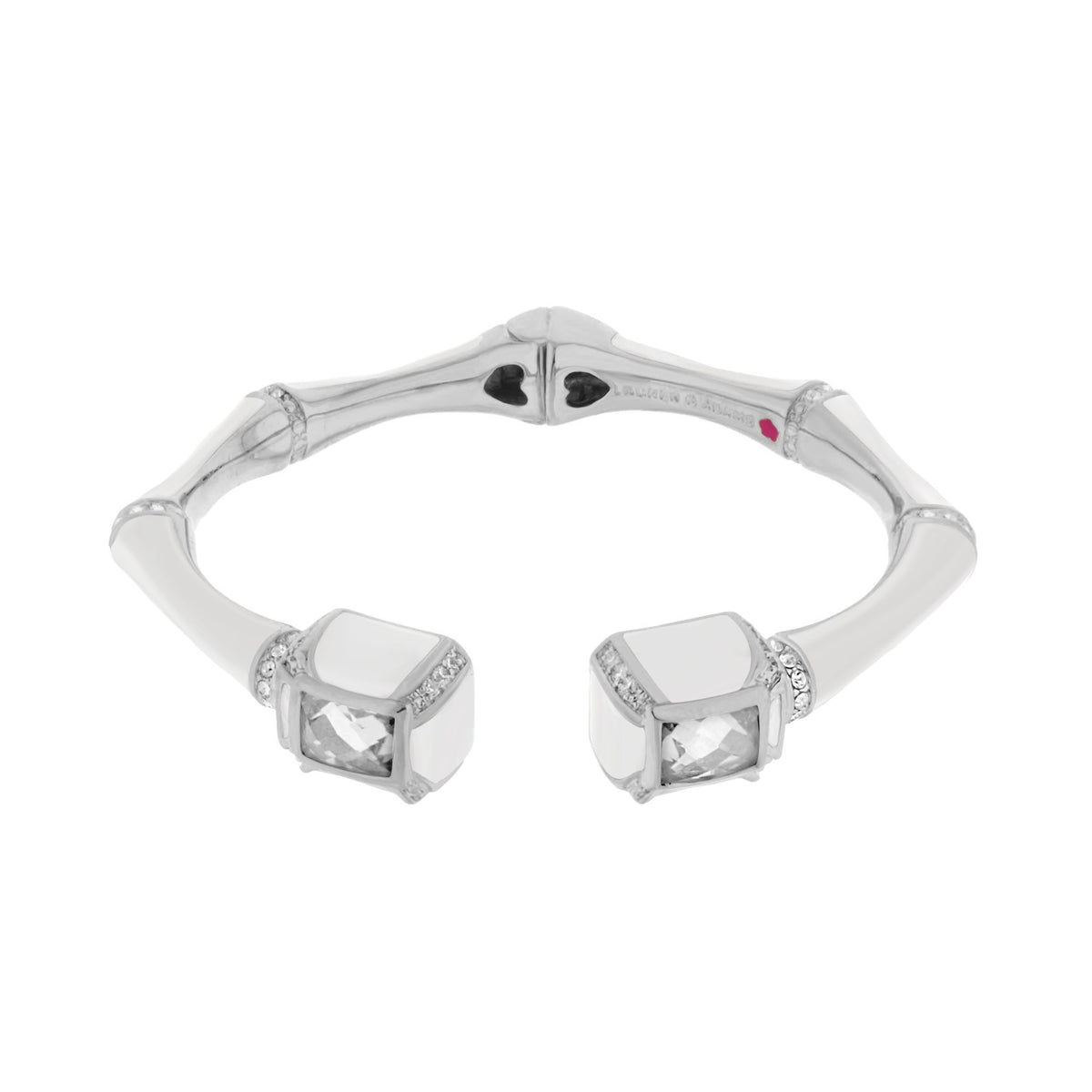 Bamboo Bangle — Crystal Tip Cuff by Lauren G Adams, silver-tone hinged bangle with crystal tips on Tampa Home & Garden Store