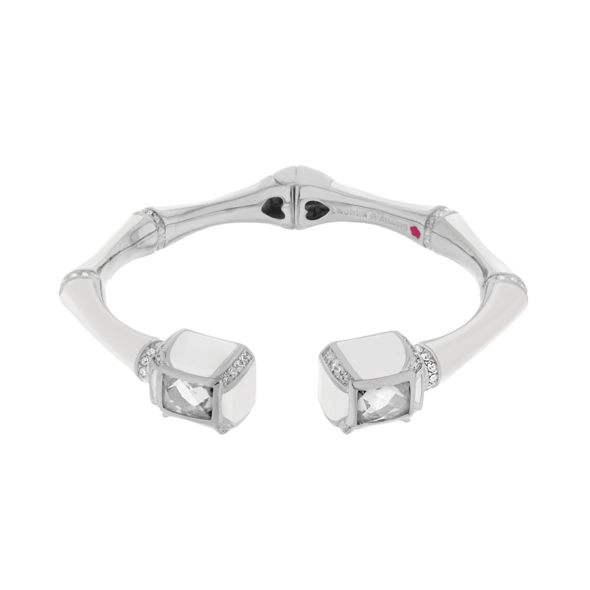 Bamboo Bangle — Crystal Tip Cuff by Lauren G Adams, silver-tone hinged bangle with crystal tips on Tampa Home & Garden Store