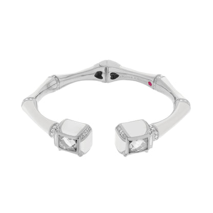 Bamboo Bangle — Crystal Tip Cuff by Lauren G Adams, silver-tone hinged bangle with crystal tips on Tampa Home & Garden Store