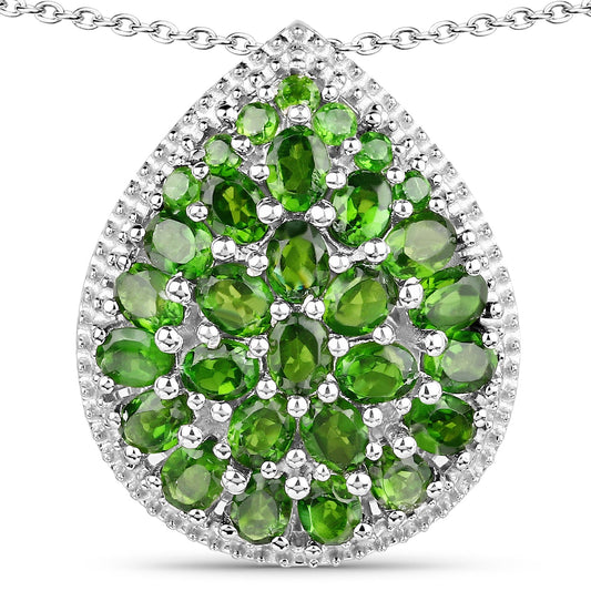 Pendant: 4.65ct Chrome Diopside teardrop in .925 sterling silver with halo, Bids.com on Tampa Home & Garden Store