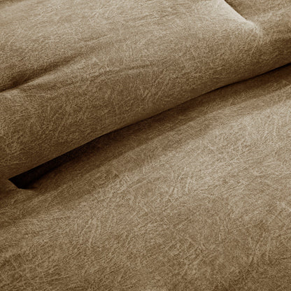 7 Piece Faux Suede Comforter Set brown California King fabric close-up HouseOfZazla on Tampa Home & Garden Store