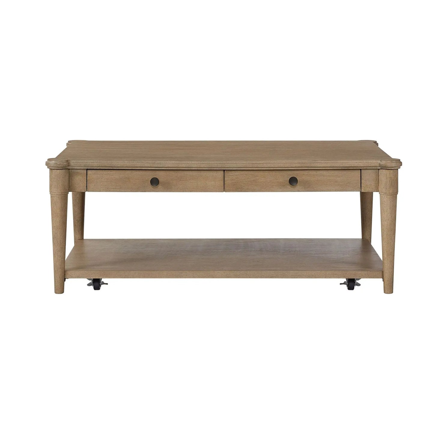 Cocktail Table with Two Drawers and Casters