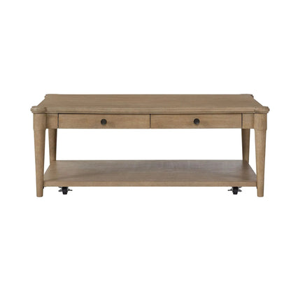 Cocktail Table with Two Drawers and Casters