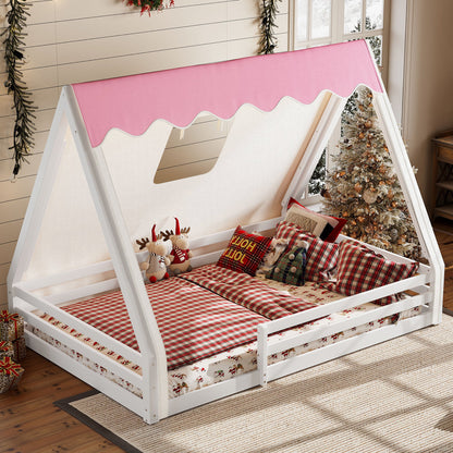 Youth House Floor Bed With Tent Light And Frame