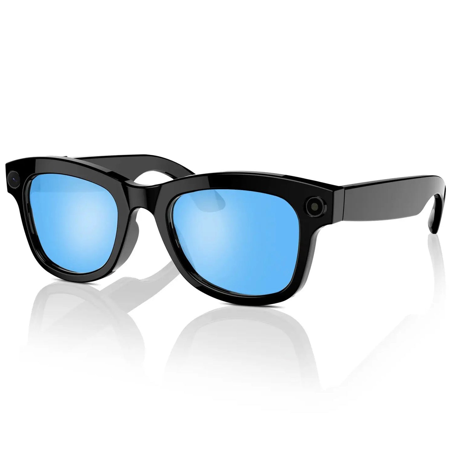 Smart glasses M01Pro by FLIPSTYLEZLLC with blue mirrored lenses and built-in camera Bluetooth on Tampa Home & Garden Store