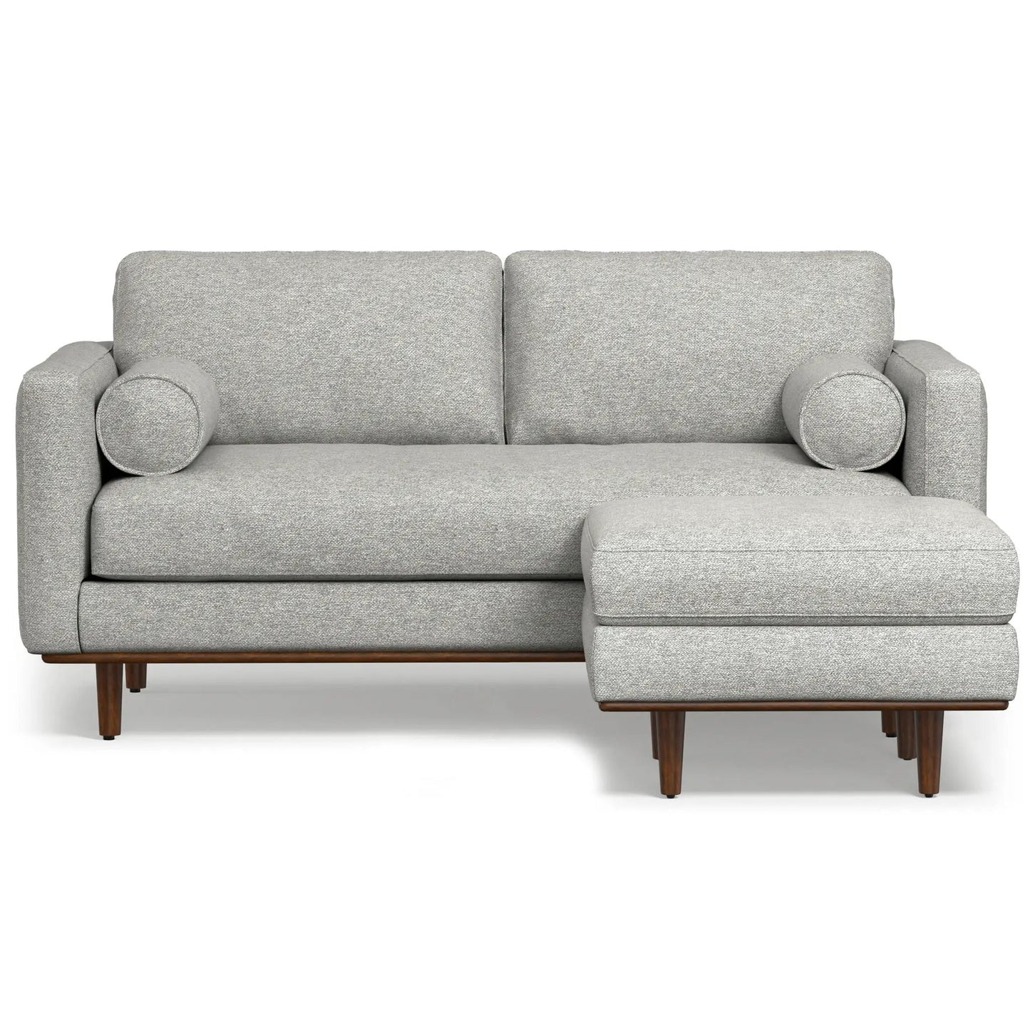 Morrison sofa and ottoman set, 2-piece gray textured fabric with wooden legs on Tampa Home & Garden Store