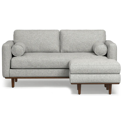 Morrison sofa and ottoman set, 2-piece gray textured fabric with wooden legs on Tampa Home & Garden Store