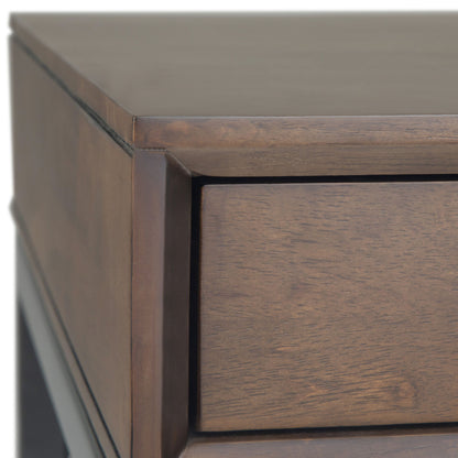 Mid Century Wide Writing Desk with three drawers in dark walnut finish HouseOfZazla on Tampa Home & Garden Store