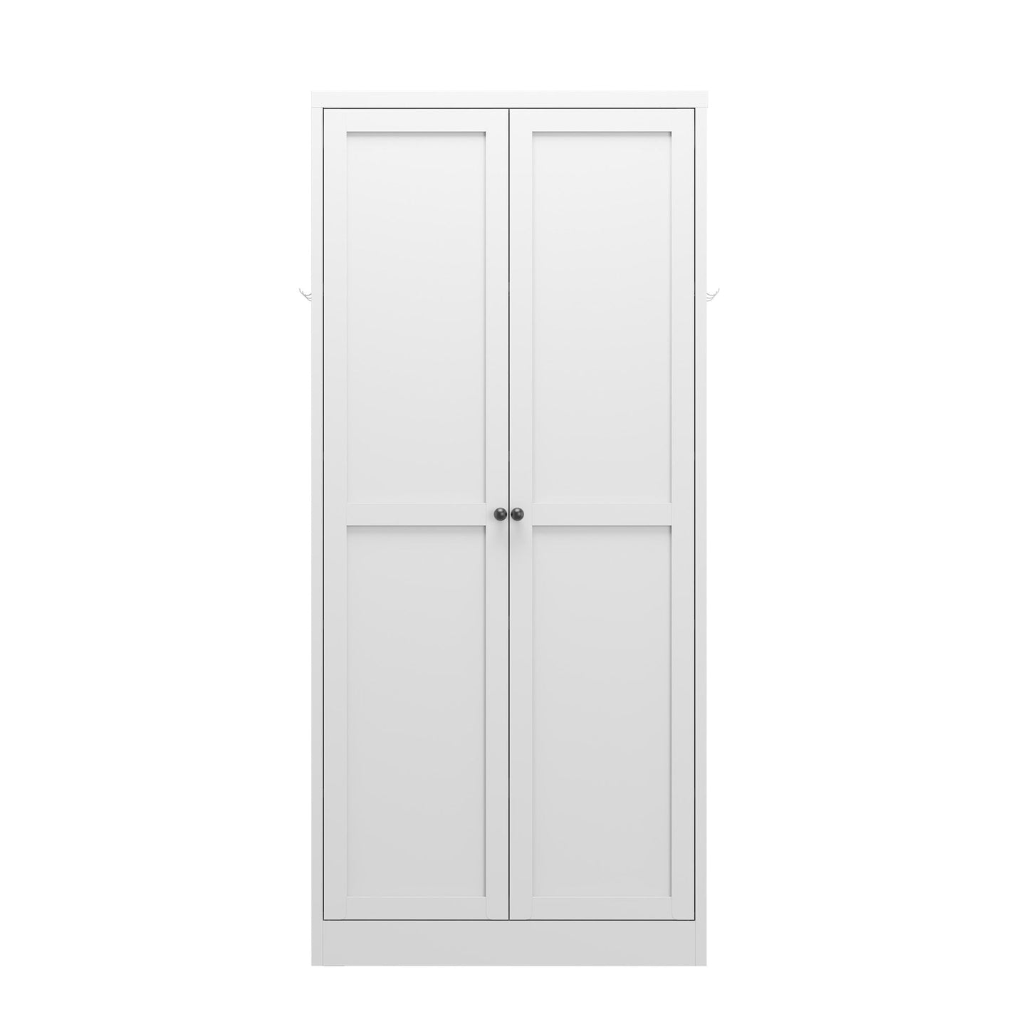 White Metal Pantry Cabinet With Steel Shelves