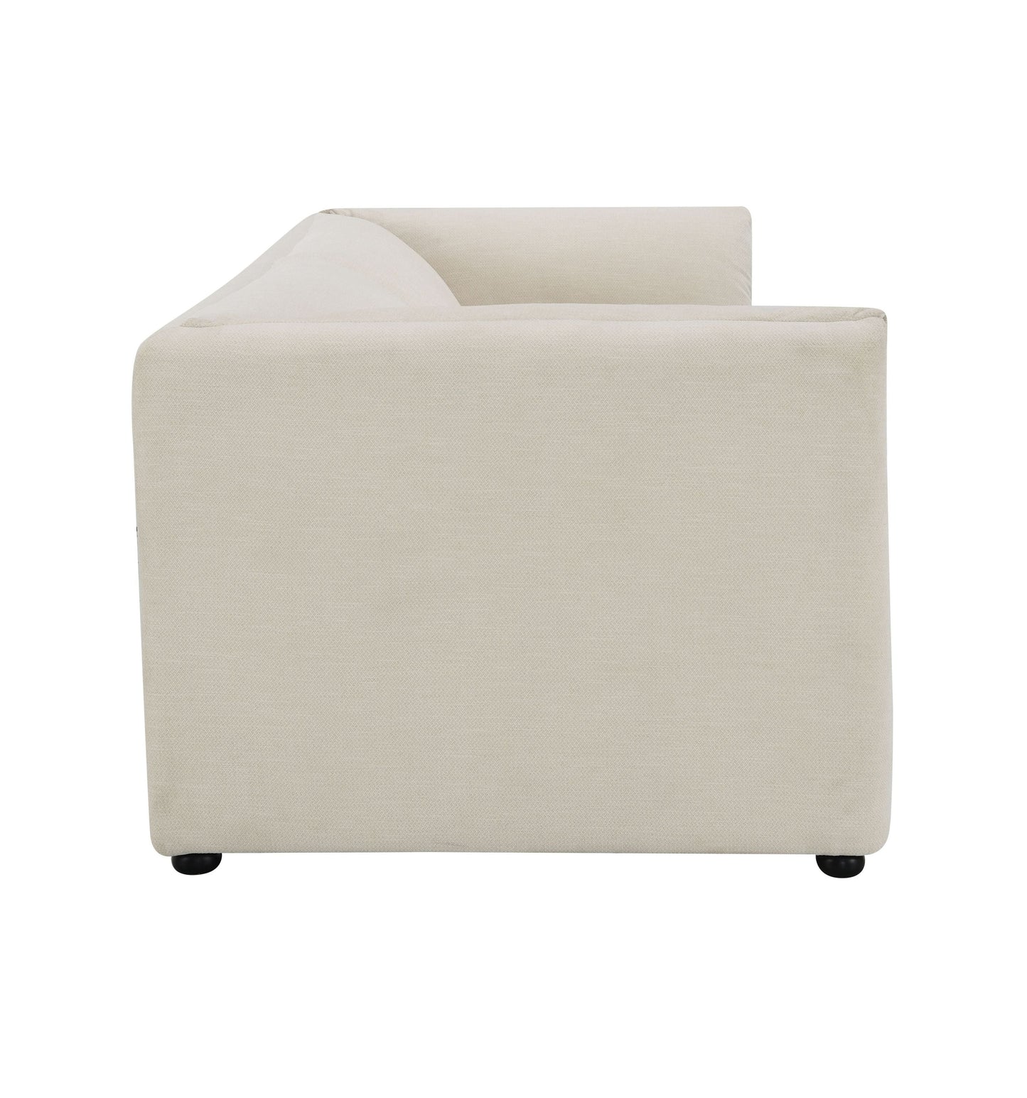 Jaeda Beige Boucle Sofa by HouseOfZazla, low-profile back with textured boucle upholstery on Tampa Home & Garden Store
