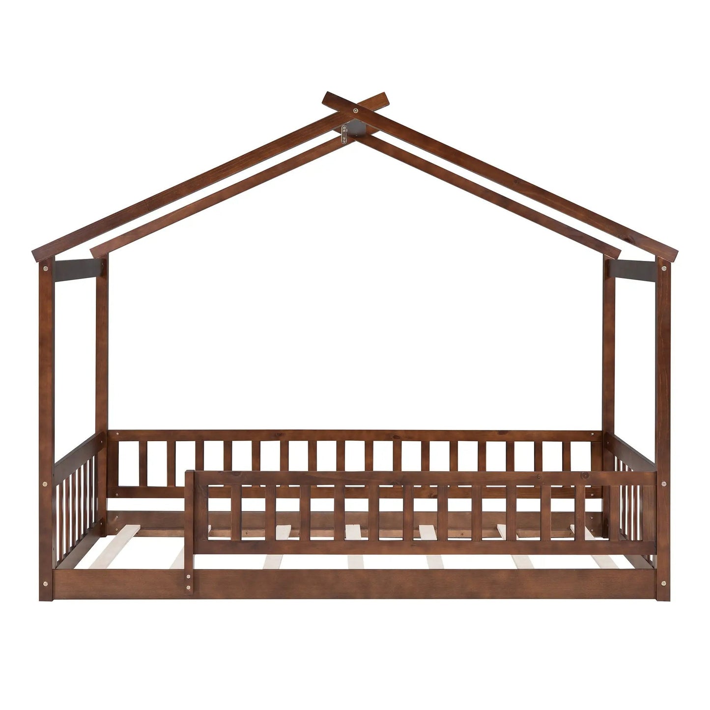 Bed House Bed Frame With Fence canopy bed in dark brown wood by Unique Piece Furniture on Tampa Home & Garden Store