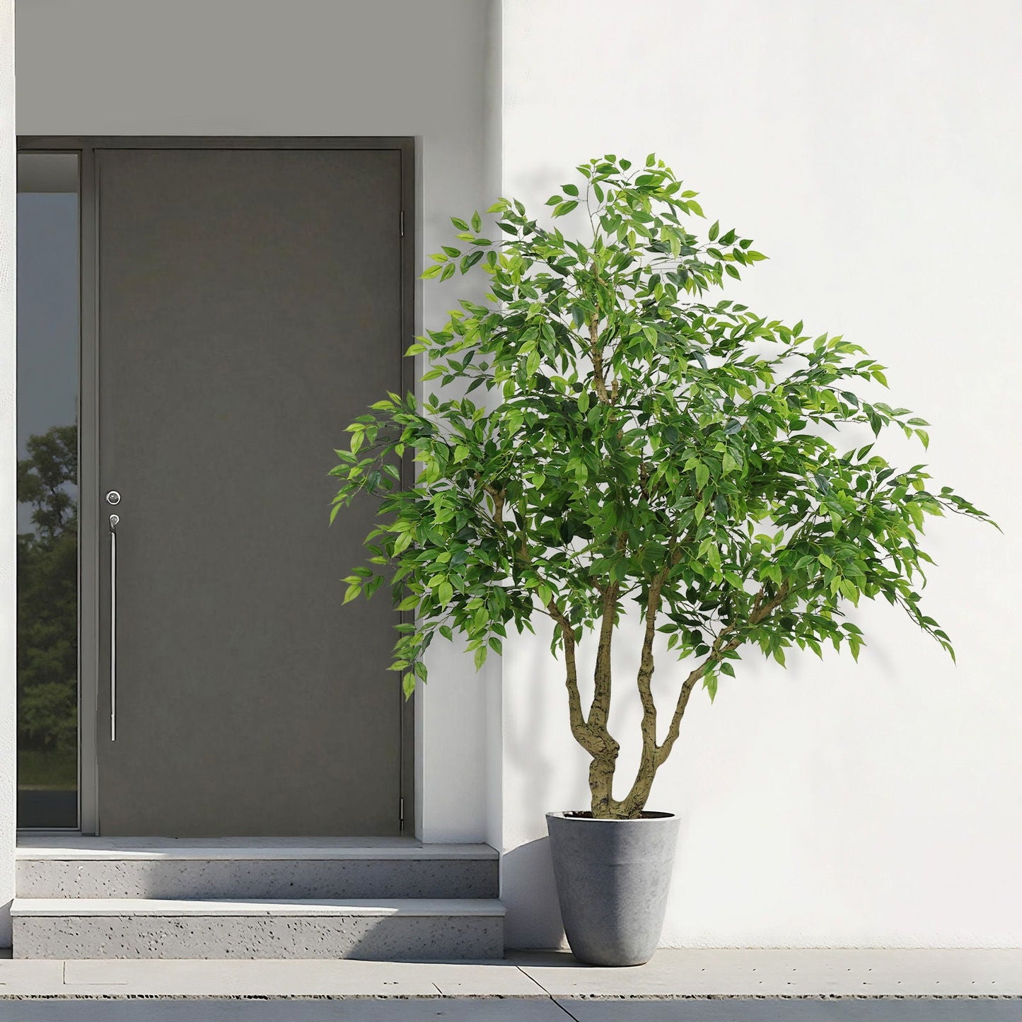 Large Artificial Green Banyan Tree With A Pot