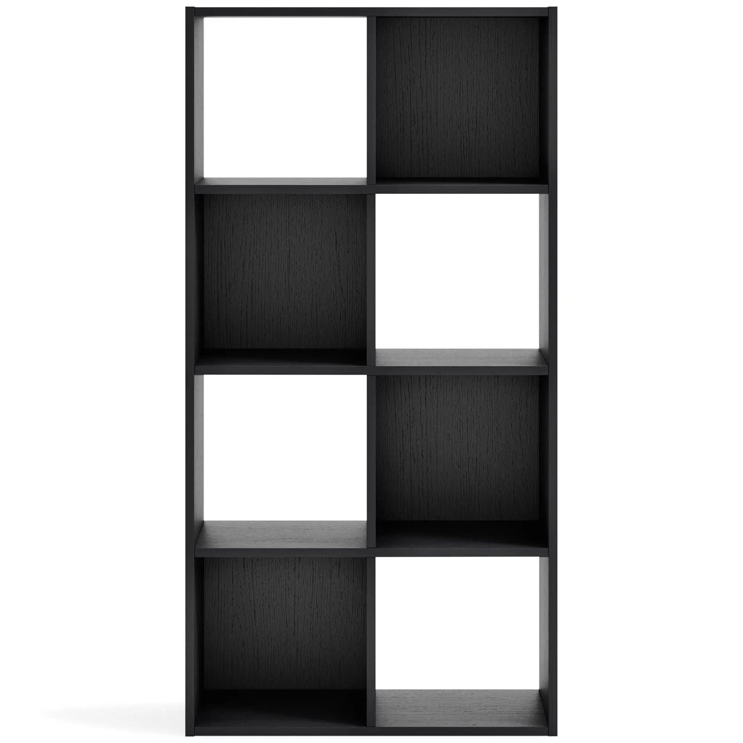 Langdrew Cube Organizer black woodgrain with open and closed bays by Unique Piece Furniture on Tampa Home & Garden Store