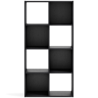 Langdrew Cube Organizer black woodgrain with open and closed bays by Unique Piece Furniture on Tampa Home & Garden Store