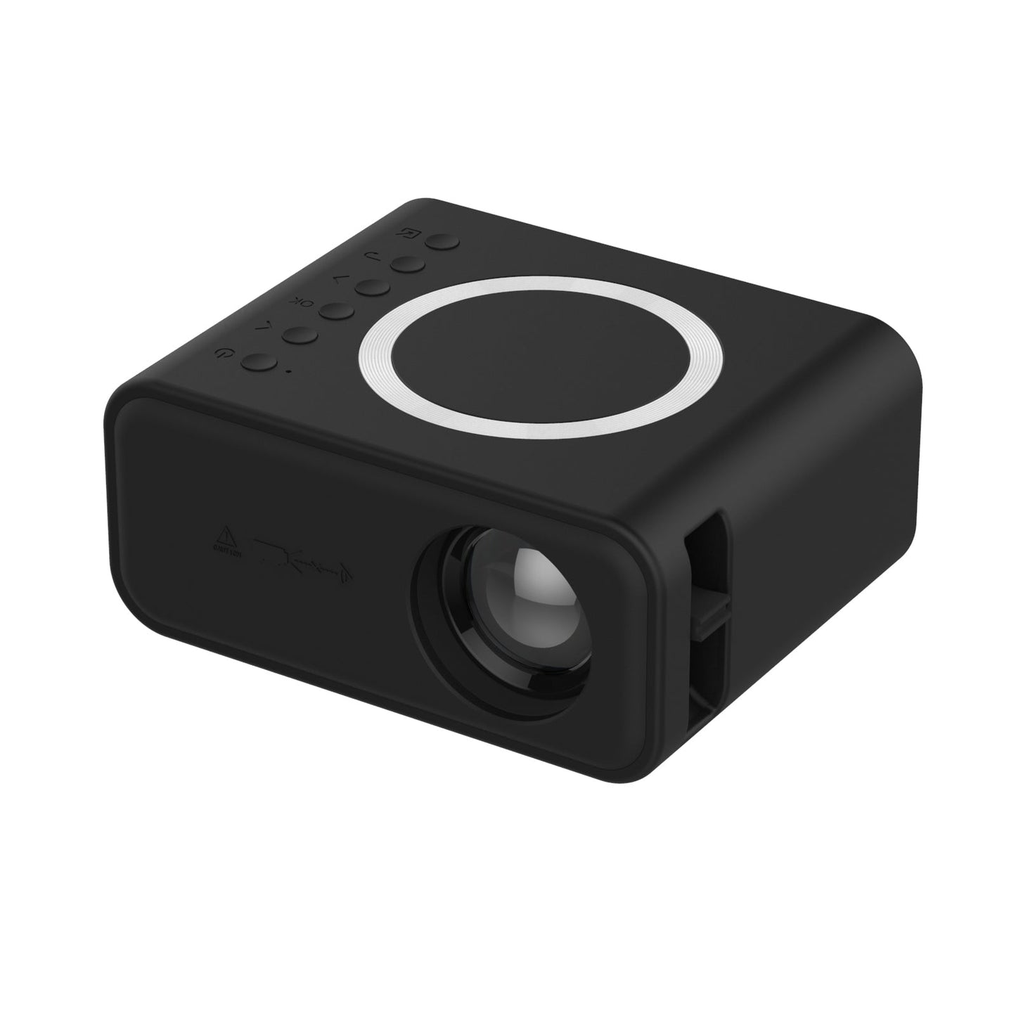 YT300 mobile video projector black compact with front lens and top control buttons for home theater on Tampa Home & Garden Store