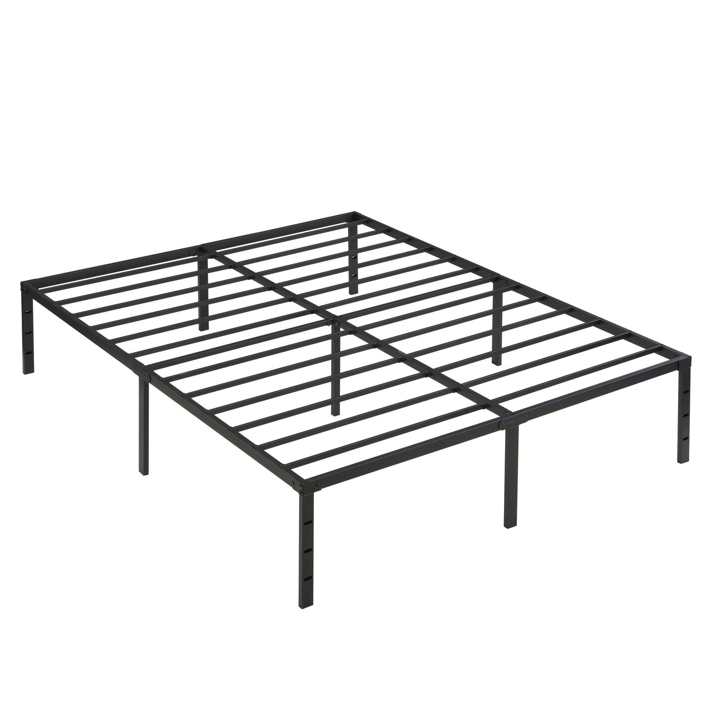 Queen Platform Bed for Quiet Rest and Black Steel