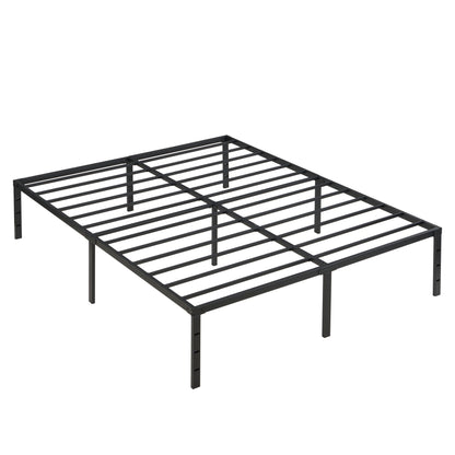 Queen Platform Bed for Quiet Rest and Black Steel