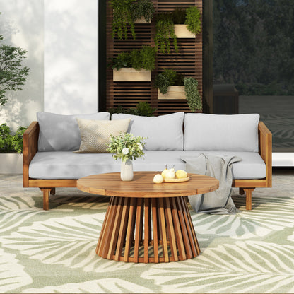 Acacia Wood Outdoor Daybed and Coffee Table