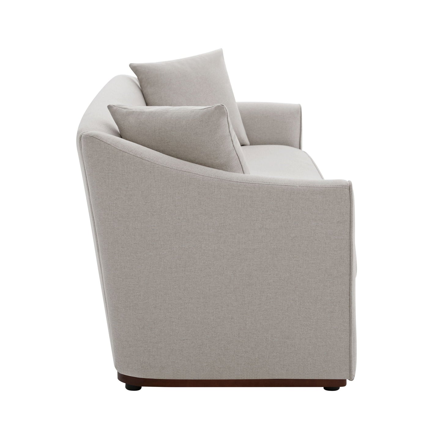 Modern 3 Seat Sofa With Chenille And Two Pillows