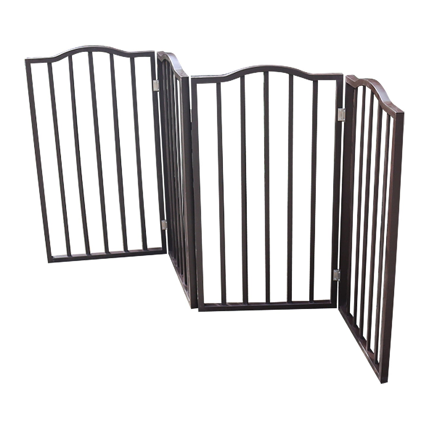 Pet Gate folding freestanding dark brown metal, HouseOfZazla for doorways on Tampa Home & Garden Store