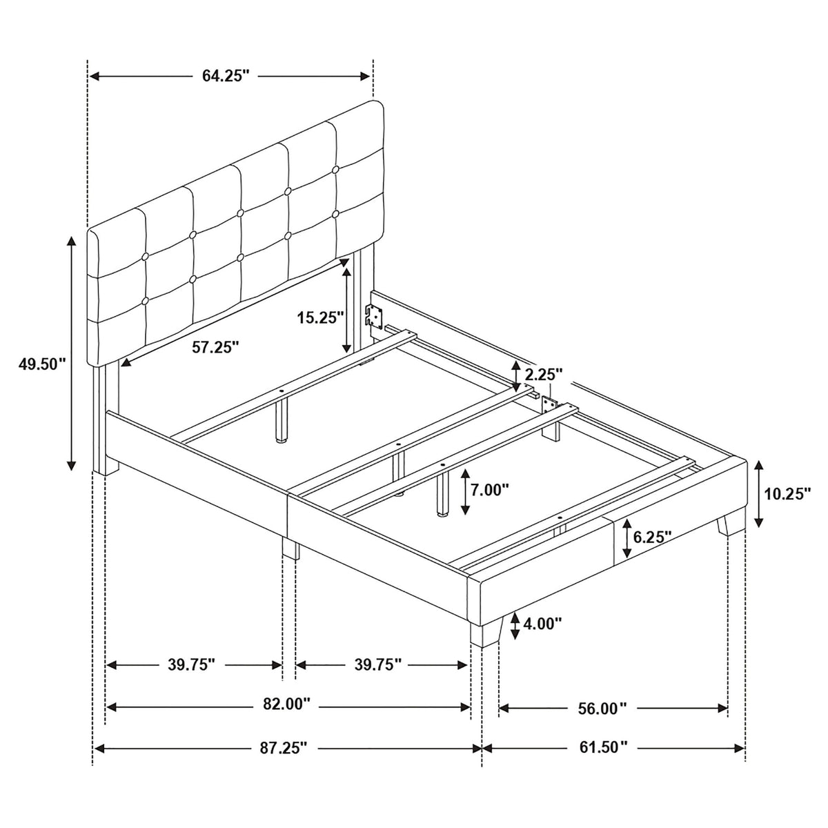 Upholstered tufted panel bed by HouseOfZazla, platform bed frame on Tampa Home & Garden Store
