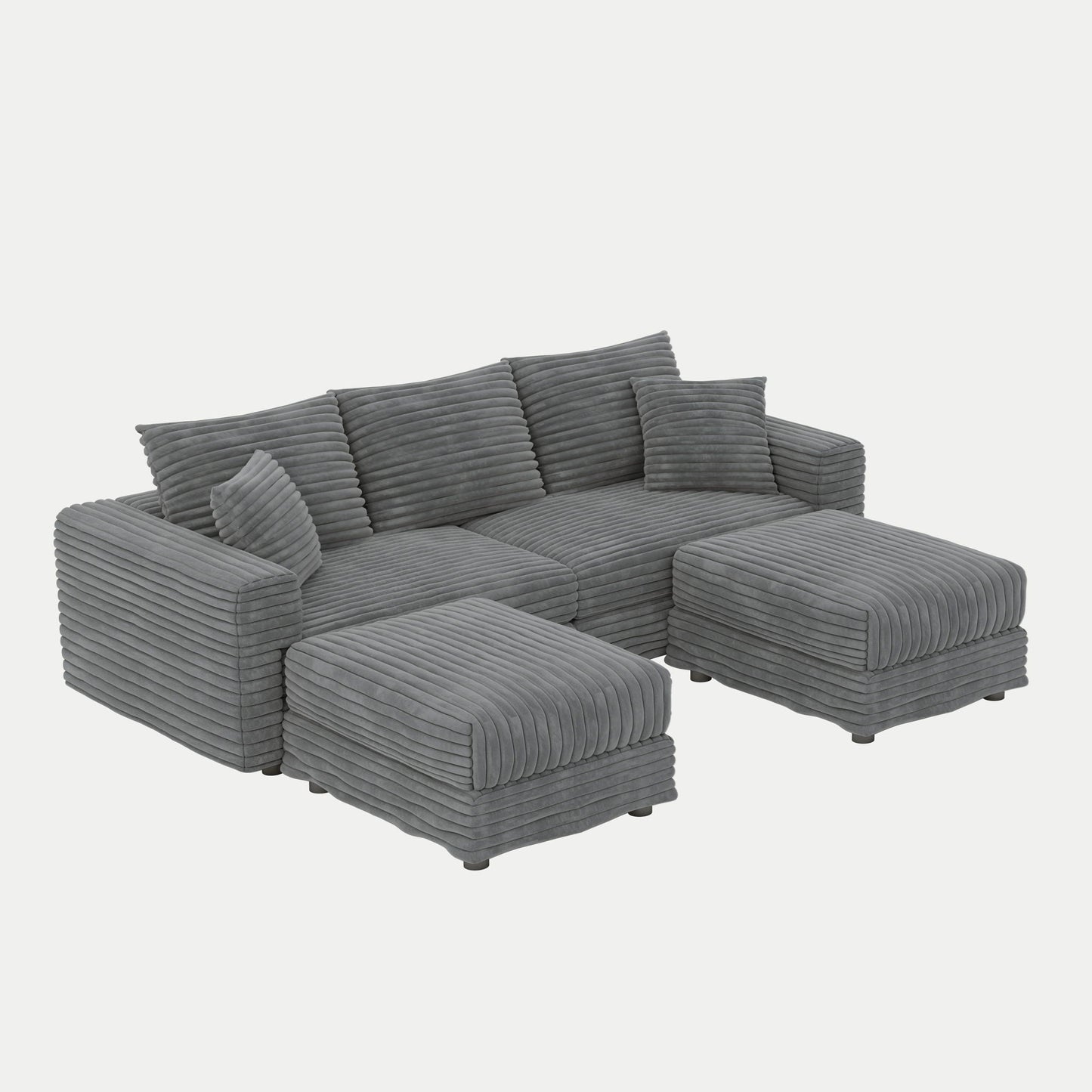 Convertible Sofa With Deep Seat and Pillows