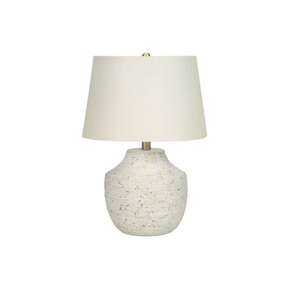 Concrete Cream Table Lamp with Ivory Shade