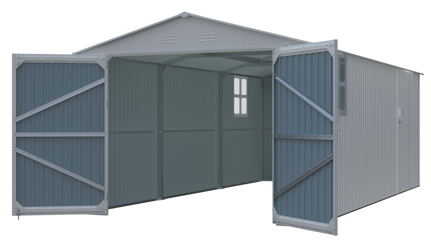 Outdoor 20x10 Ft Metal Shed and Garden Storage