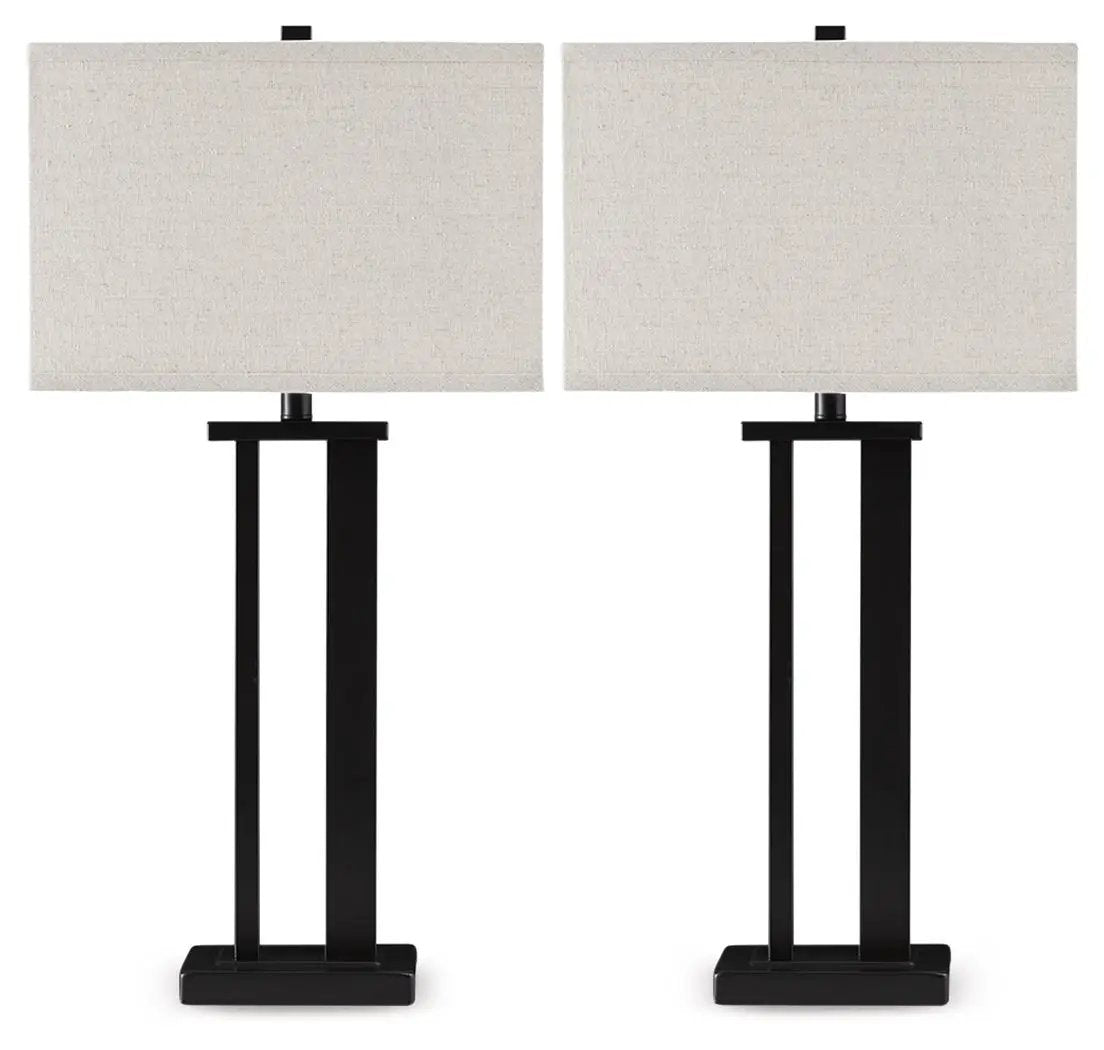 Aniela Metal Table Lamp Set of 2 Silver Finish