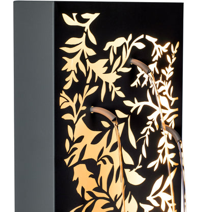 Gray Metal Leaf Cutout Outdoor Fountain with Led