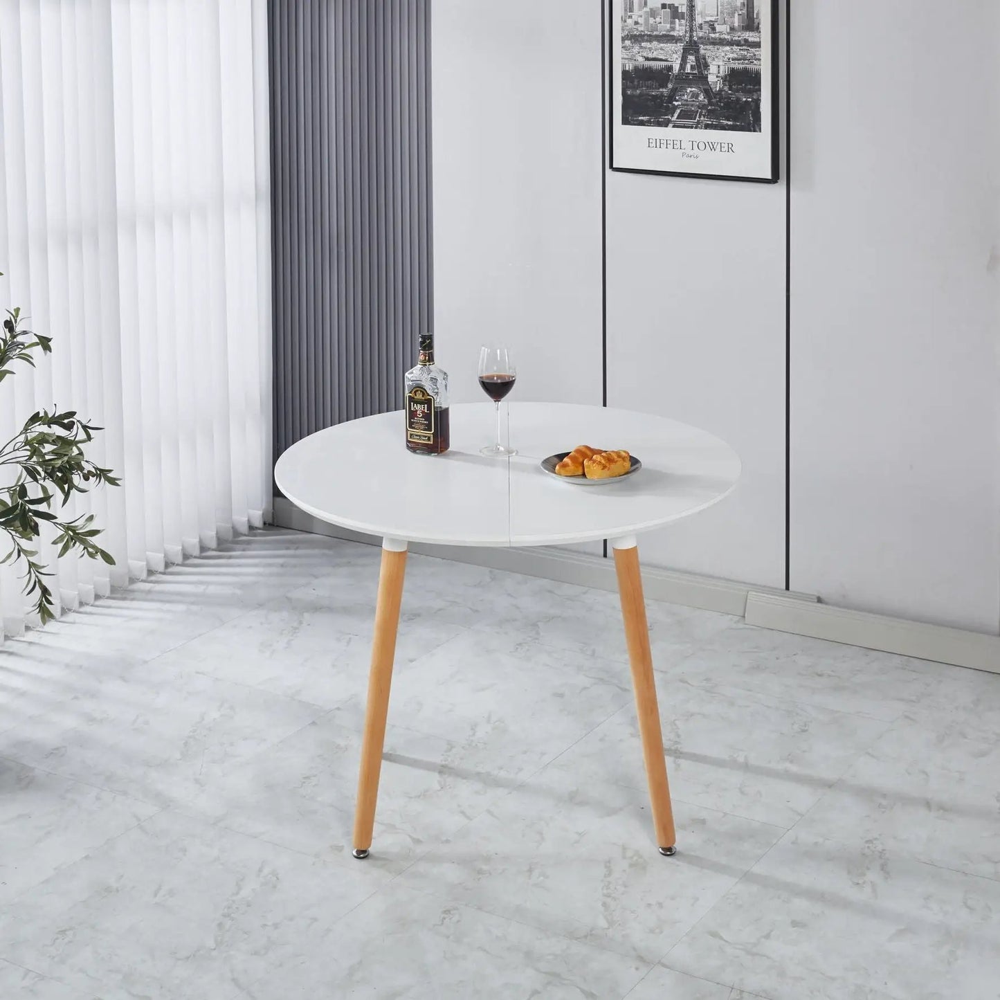 Extendable Dining Table with Durable Metal Legs