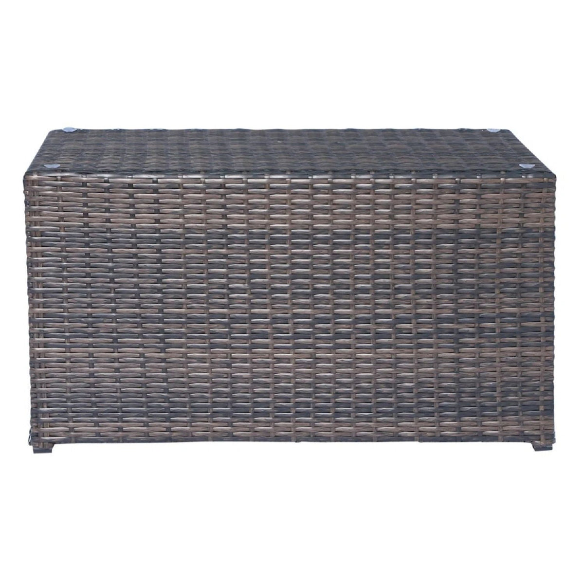 Rectangular dark brown woven rattan outdoor coffee table for patio on Tampa Home & Garden Store