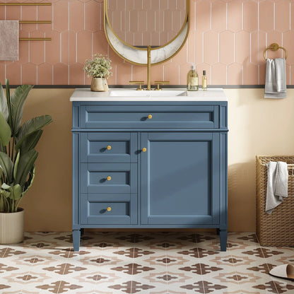 Bathroom Vanity With Top Sink and 2 Drawers