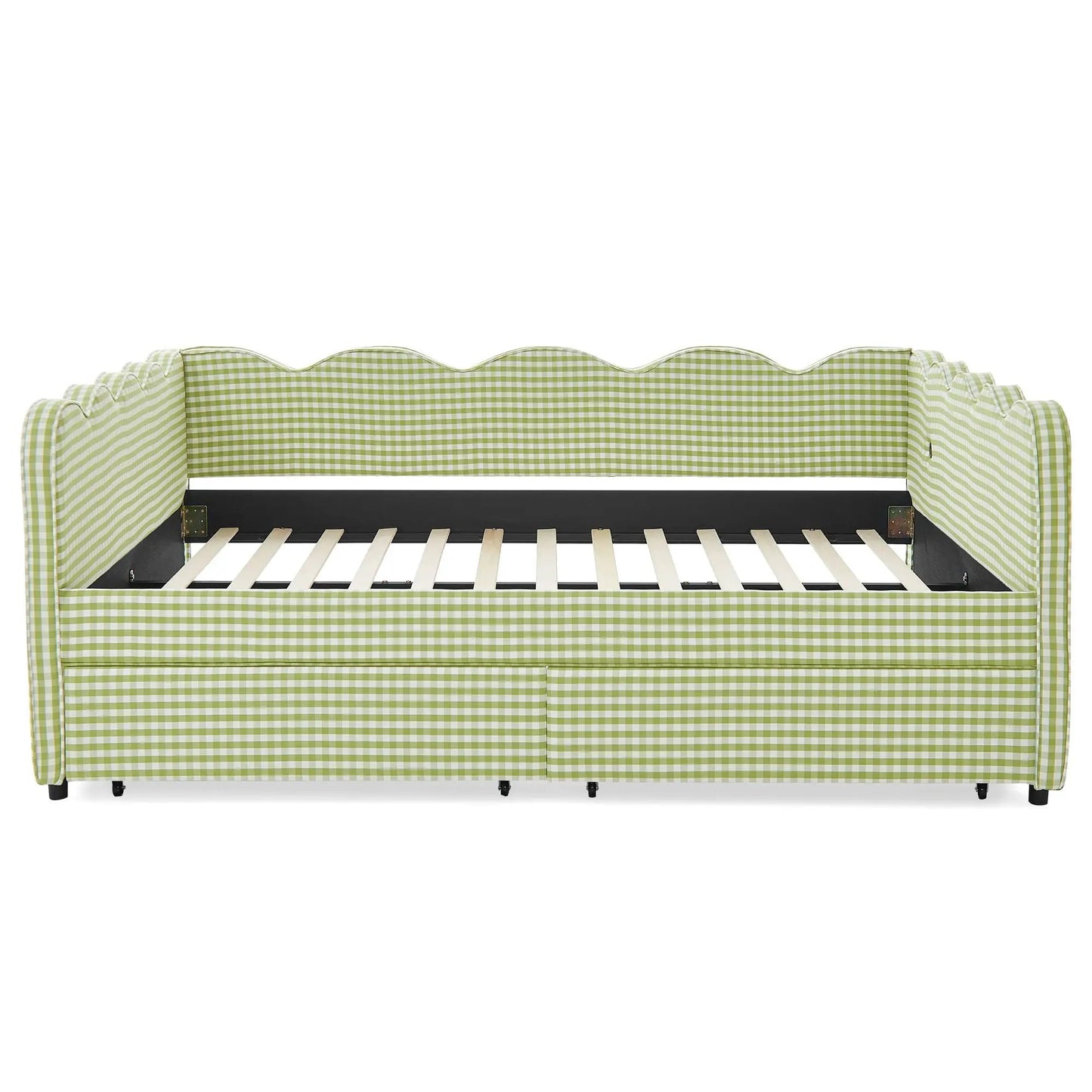 Gingham Daybed With USB Port and Wave Design