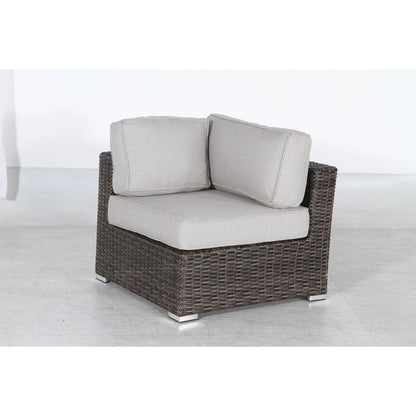 Outdoor Wicker Set With Glass Table And Cushions