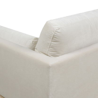 Knox Modern Farmhouse reversible chaise sectional sofa cream fabric upholstery close-up corner on Tampa Home & Garden Store