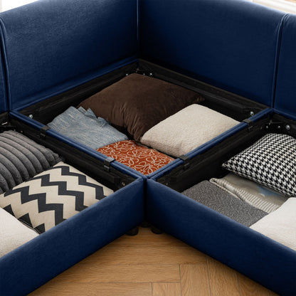 Modern Sofa with Storage and Cylindrical Backrest