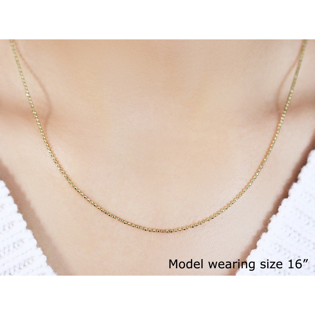 14k yellow gold diamond-cut bead chain necklace, 1.2mm, by Bids.com on Tampa Home & Garden Store