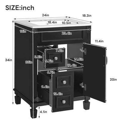 Bathroom vanity with sink, compact cabinet, 2 drawers Unique Piece Furniture on Tampa Home & Garden Store