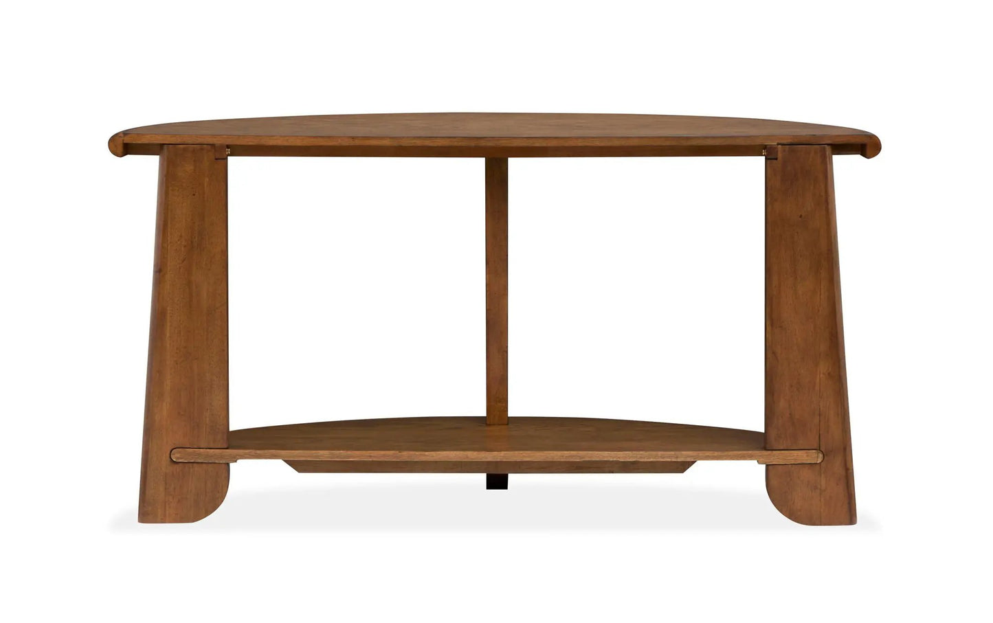 Tanner Demilune Sofa Table Tawny Brown by Unique Piece Furniture, demilune table with shelf on Tampa Home & Garden Store