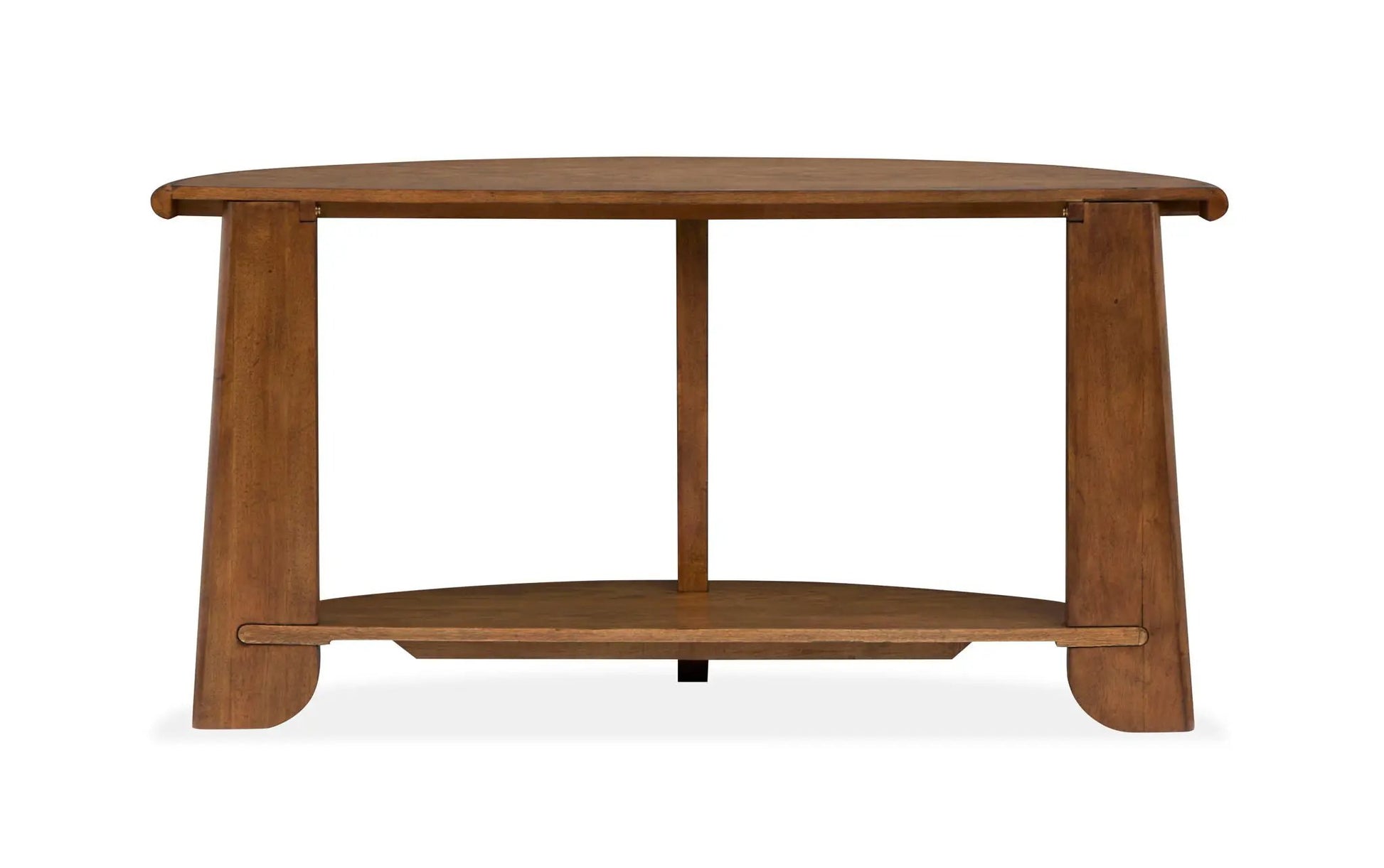 Tanner Demilune Sofa Table Tawny Brown by Unique Piece Furniture, demilune table with shelf on Tampa Home & Garden Store