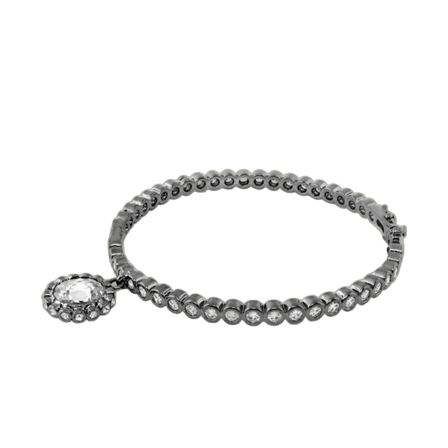 Classic Charm Bangle by Lauren G Adams, pavé crystal bracelet with crystal charm on Tampa Home & Garden Store