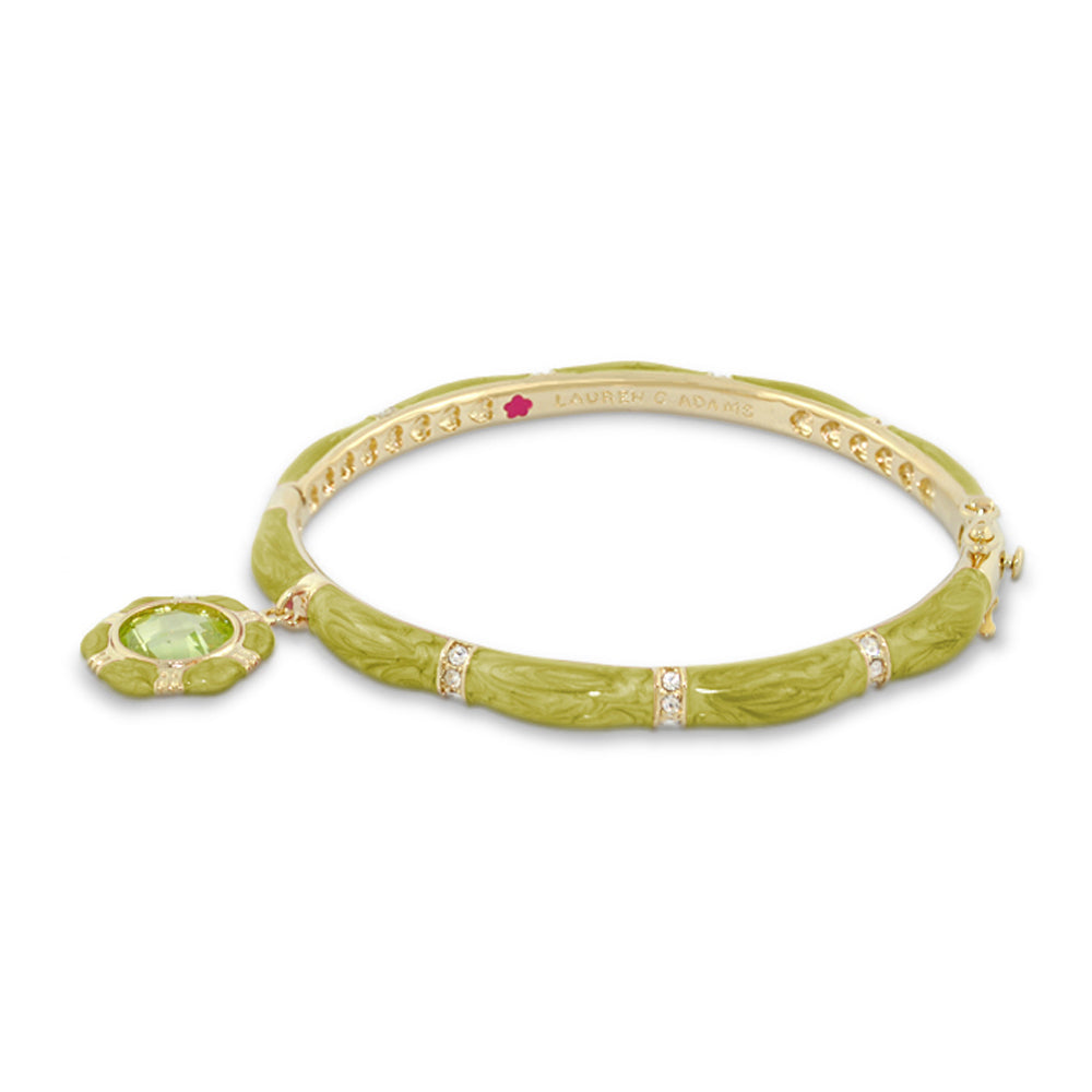 Prince Charming Bangle Octagon Charm green bracelet with crystal accents Lauren G Adams on Tampa Home & Garden Store